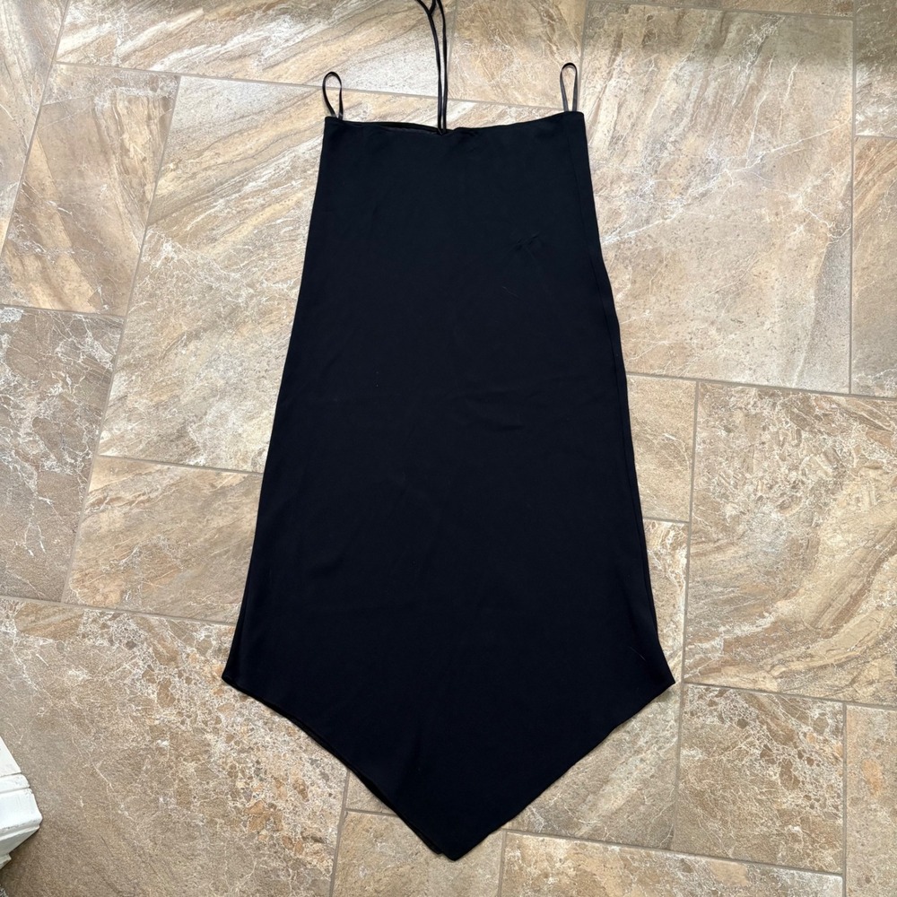 Wallis Black Dress Handkerchief Hem Spaghetti Strap Party Dress‎ 12